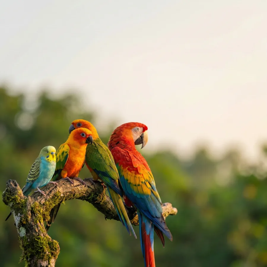Colourful birds at Pets Village